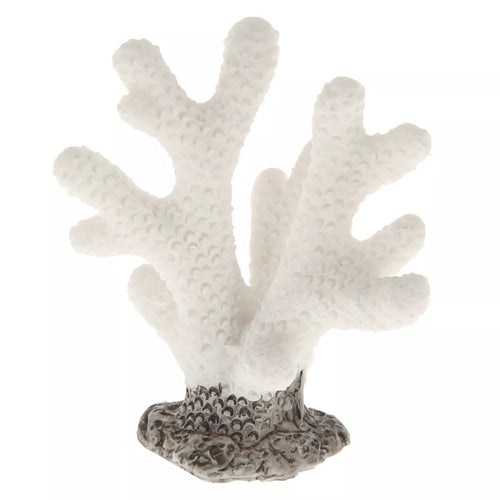 Pequeño adorno de coral artificial blanco para acuario
